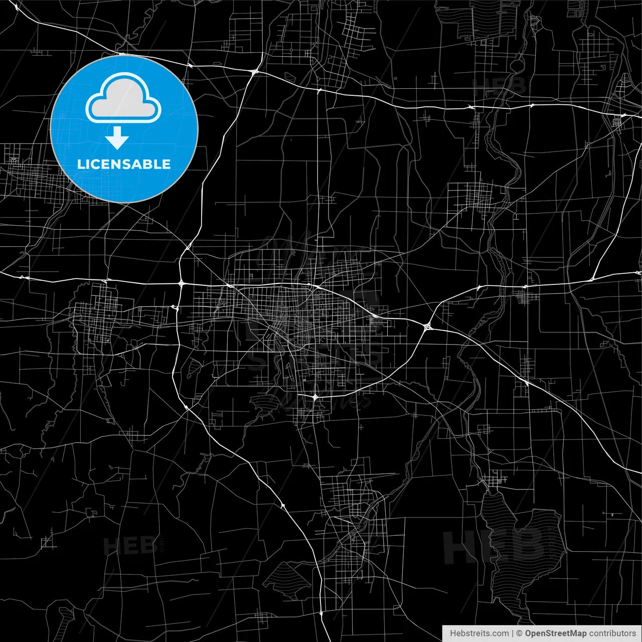 Area map of Weifang, China, Province Shandong