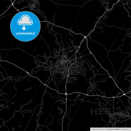 Area map of Zigong, China, Province Sichuan