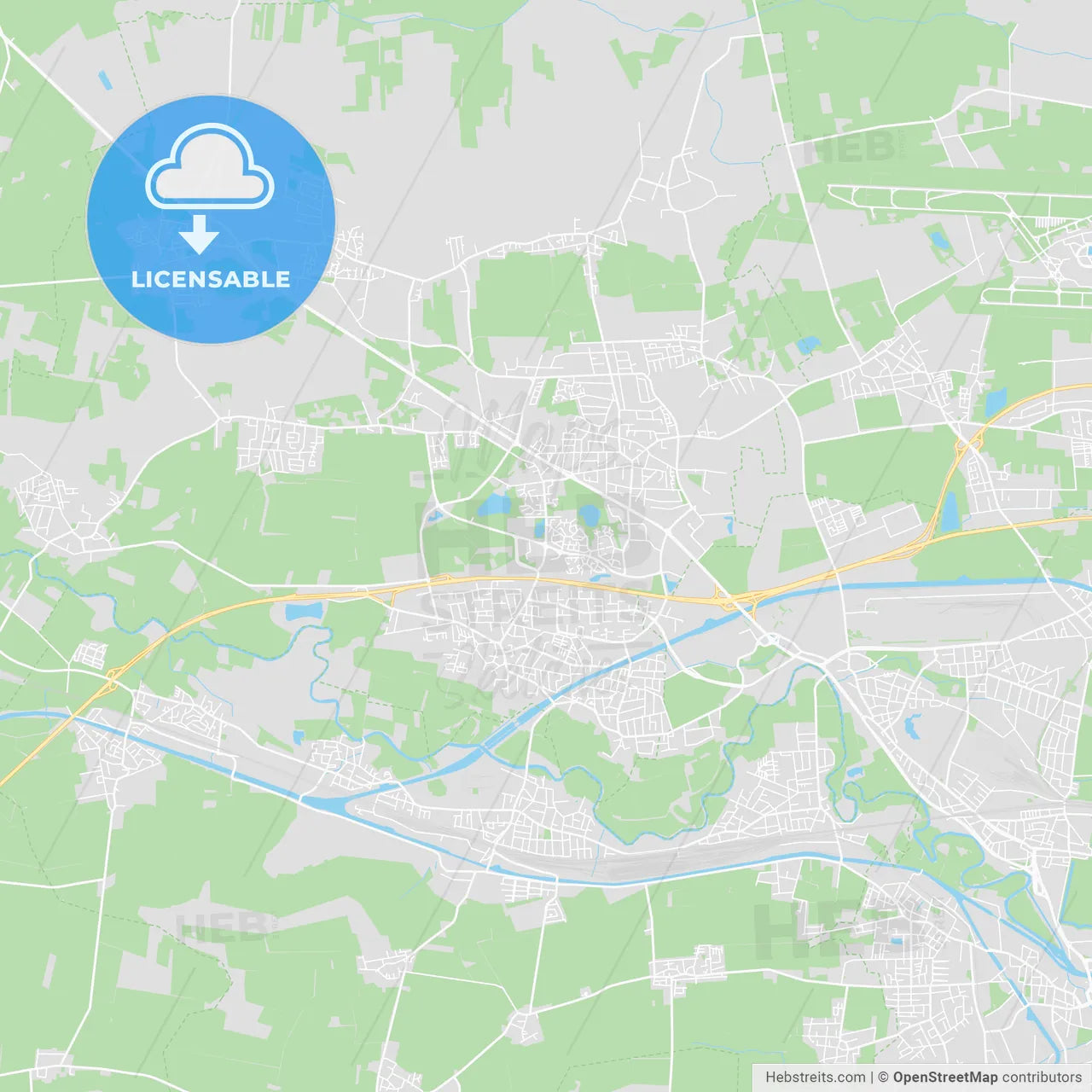 Garbsen, Germany printable street map