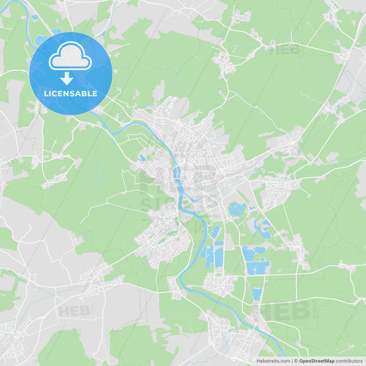Hameln, Germany printable street map