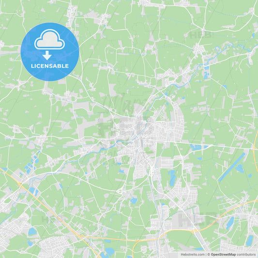 Dachau, Germany printable street map