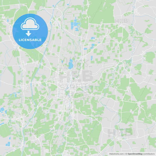 Erding, Germany printable street map