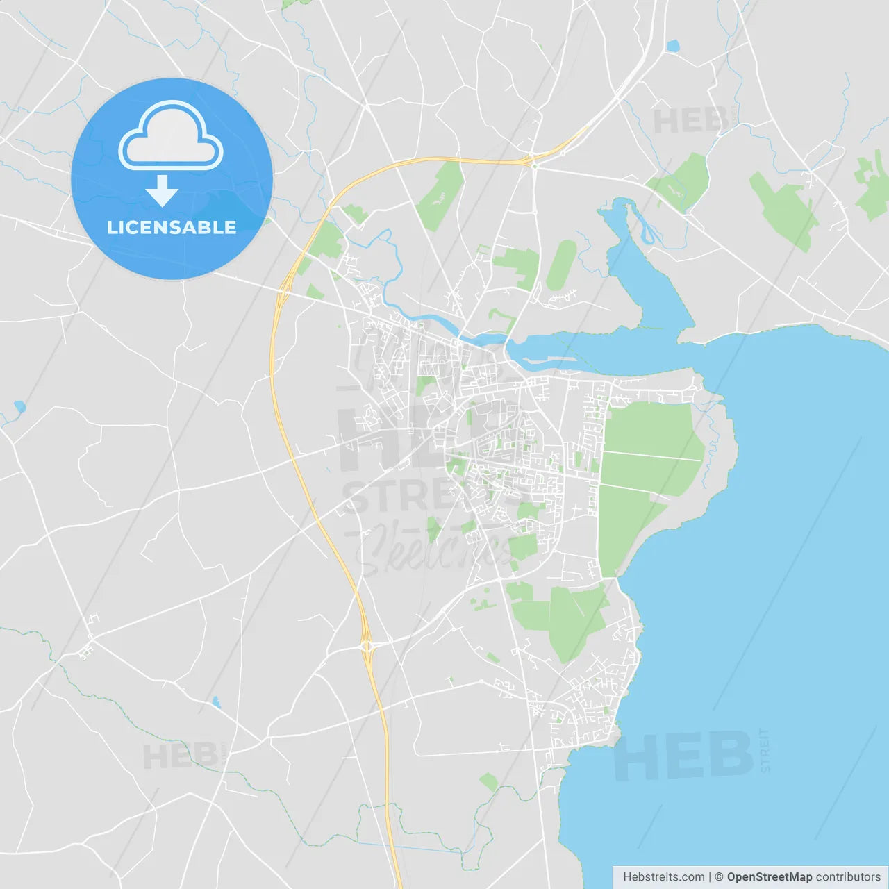 Dundalk, Ireland printable street map