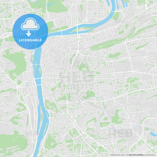 Printable map of Prague, Czech Republic