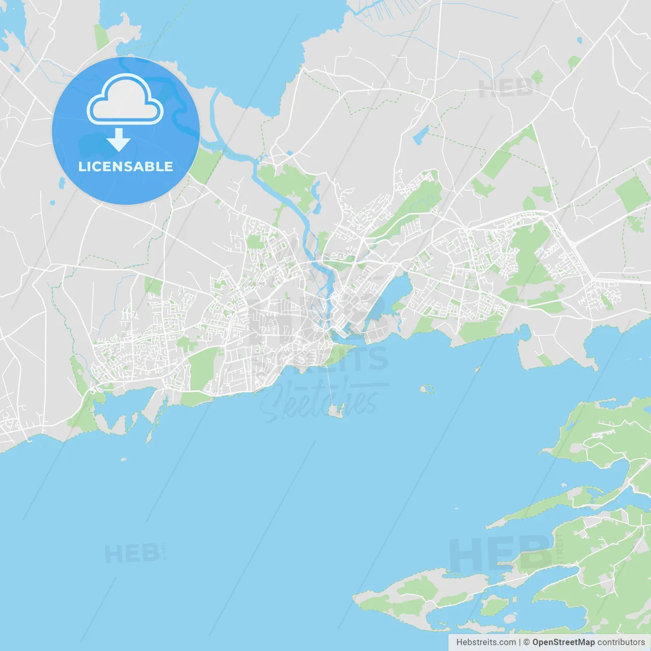 Galway, Ireland printable street map