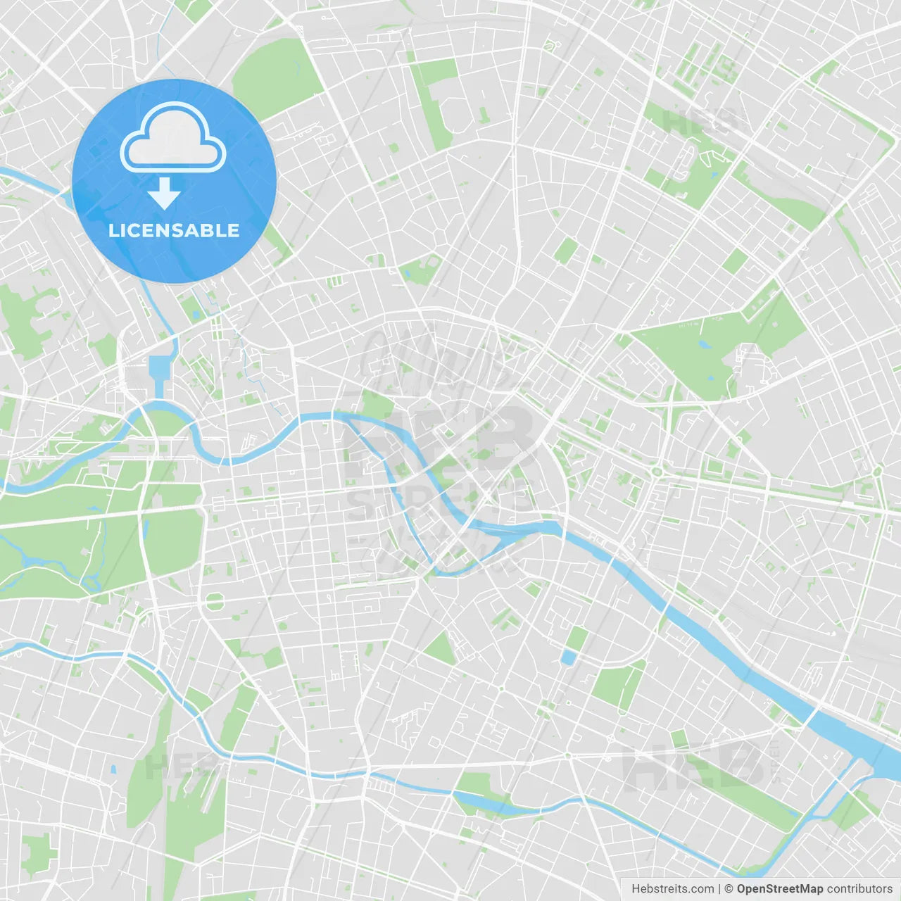 Printable map of Berlin, Germany