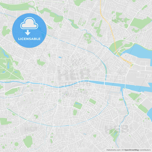 Printable map of Dublin, Ireland