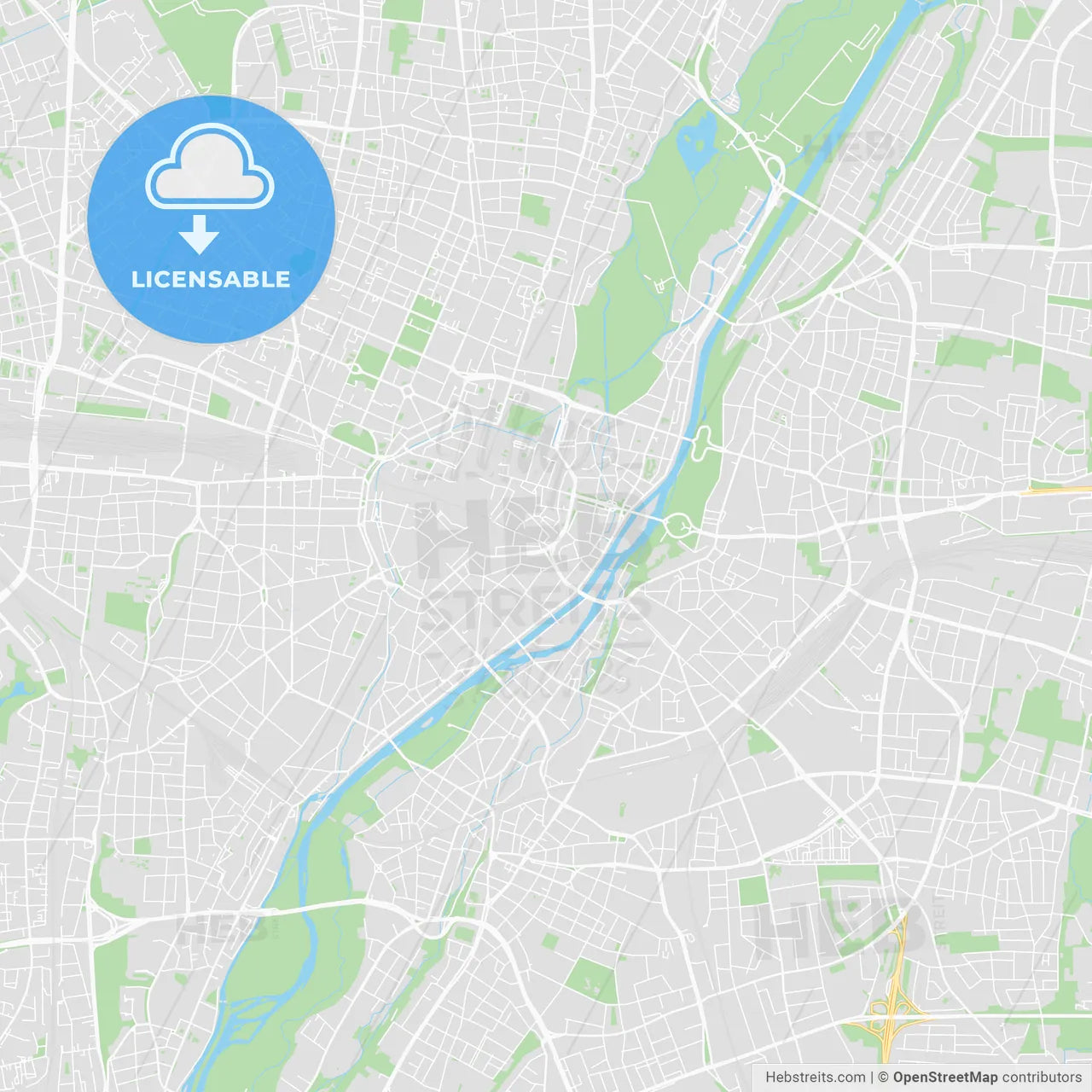 Printable map of Munich, Germany