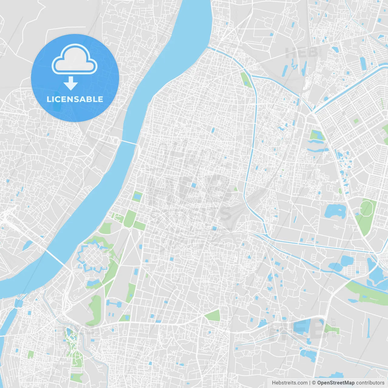 Printable map of Kolkatta, India