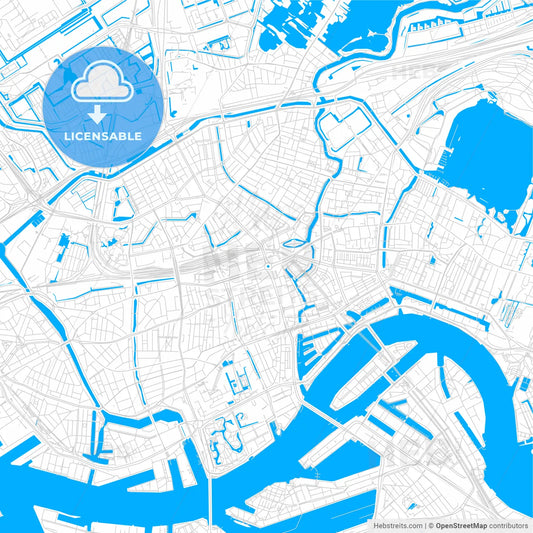 Rotterdam, Netherlands bright two-toned vector map