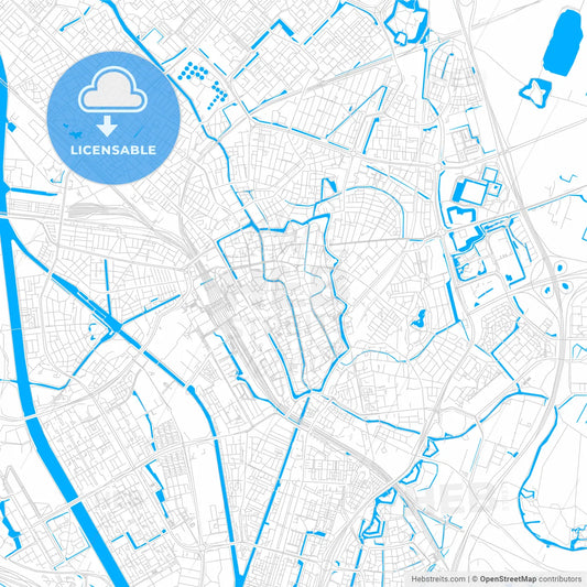 Utrecht, Netherlands bright two-toned vector map