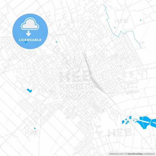 Subotica, Serbia bright two-toned vector map