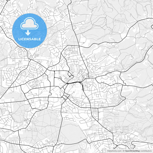Vector PDF map of Bergisch Gladbach, Germany