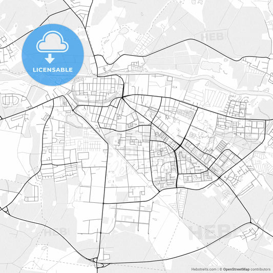 Vector PDF map of Greifswald, Germany