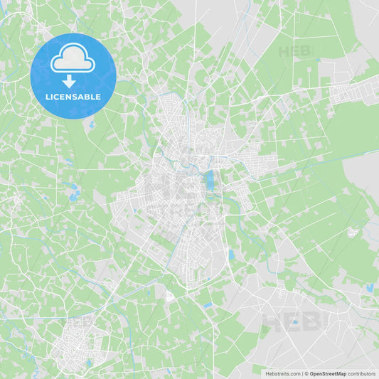 Nordhorn, Germany printable street map