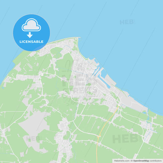 Cuxhaven, Germany printable street map