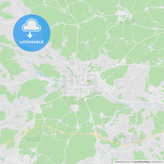 Ansbach, Germany printable street map