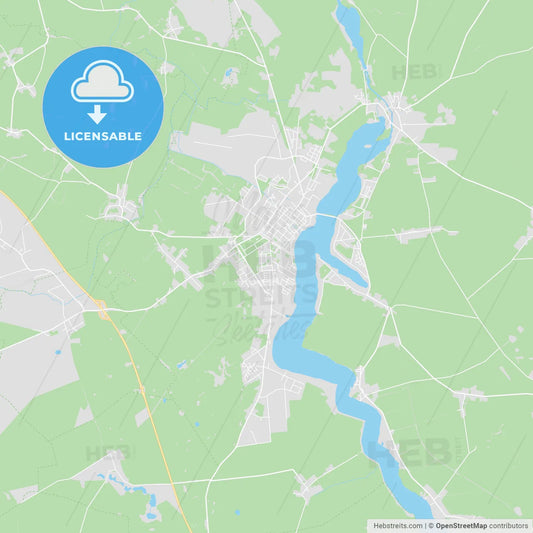 Neuruppin, Germany printable street map