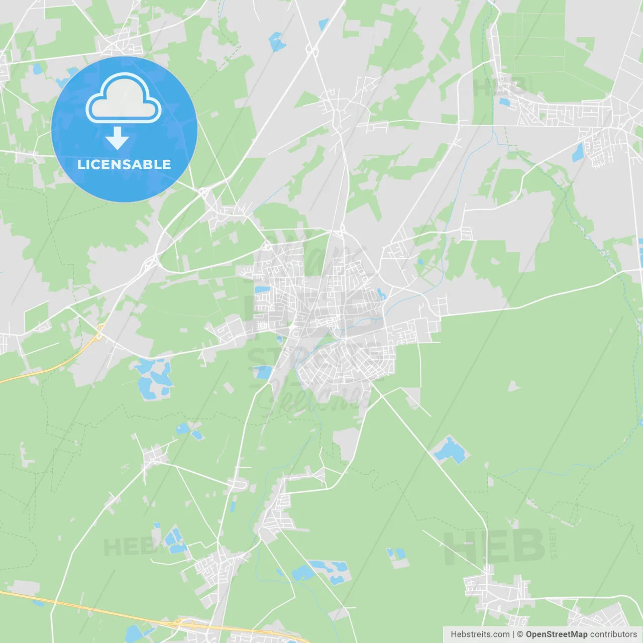 Burgdorf, Germany printable street map