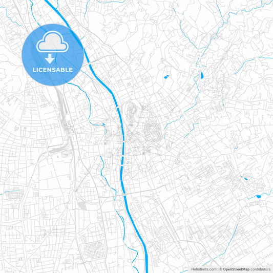 Graz, Austria bright two-toned vector map