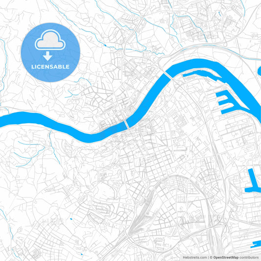 Linz, Austria bright two-toned vector map