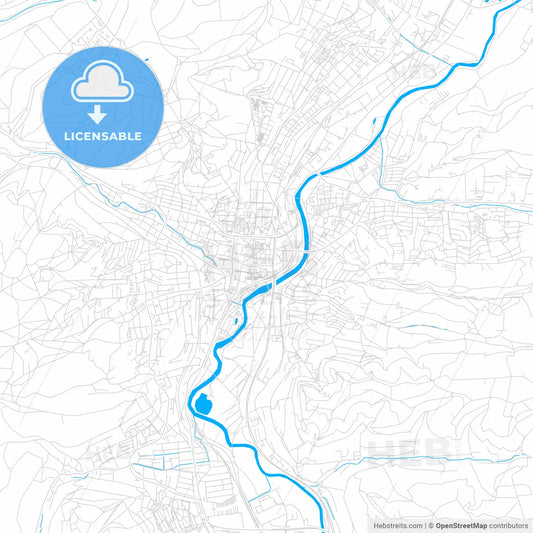 Jena, Germany bright two-toned vector map