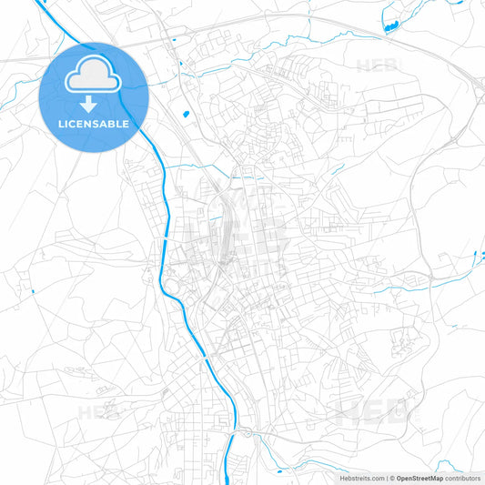 Gera, Germany bright two-toned vector map