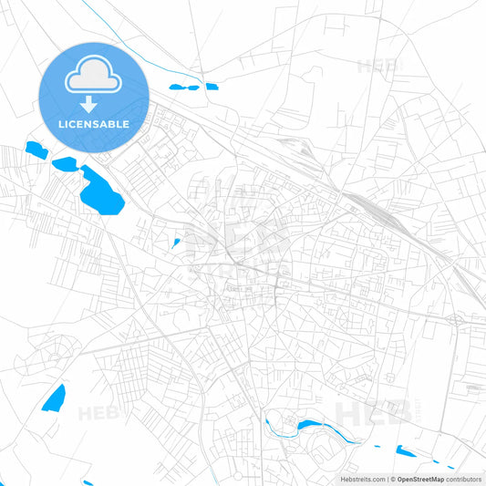 Craiova, Romania bright two-toned vector map