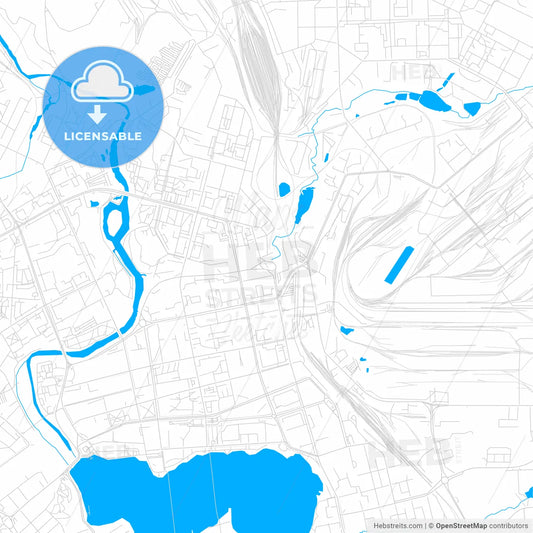 Nizhny Tagil, Russia bright two-toned vector map