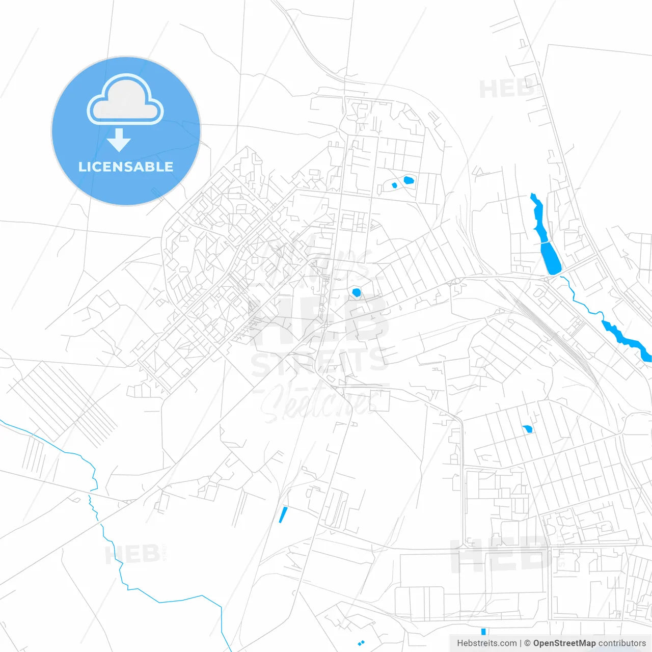 Dimitrovgrad, Russia bright two-toned vector map