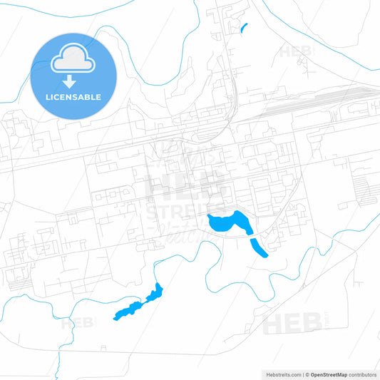 Novy Urengoy, Russia bright two-toned vector map