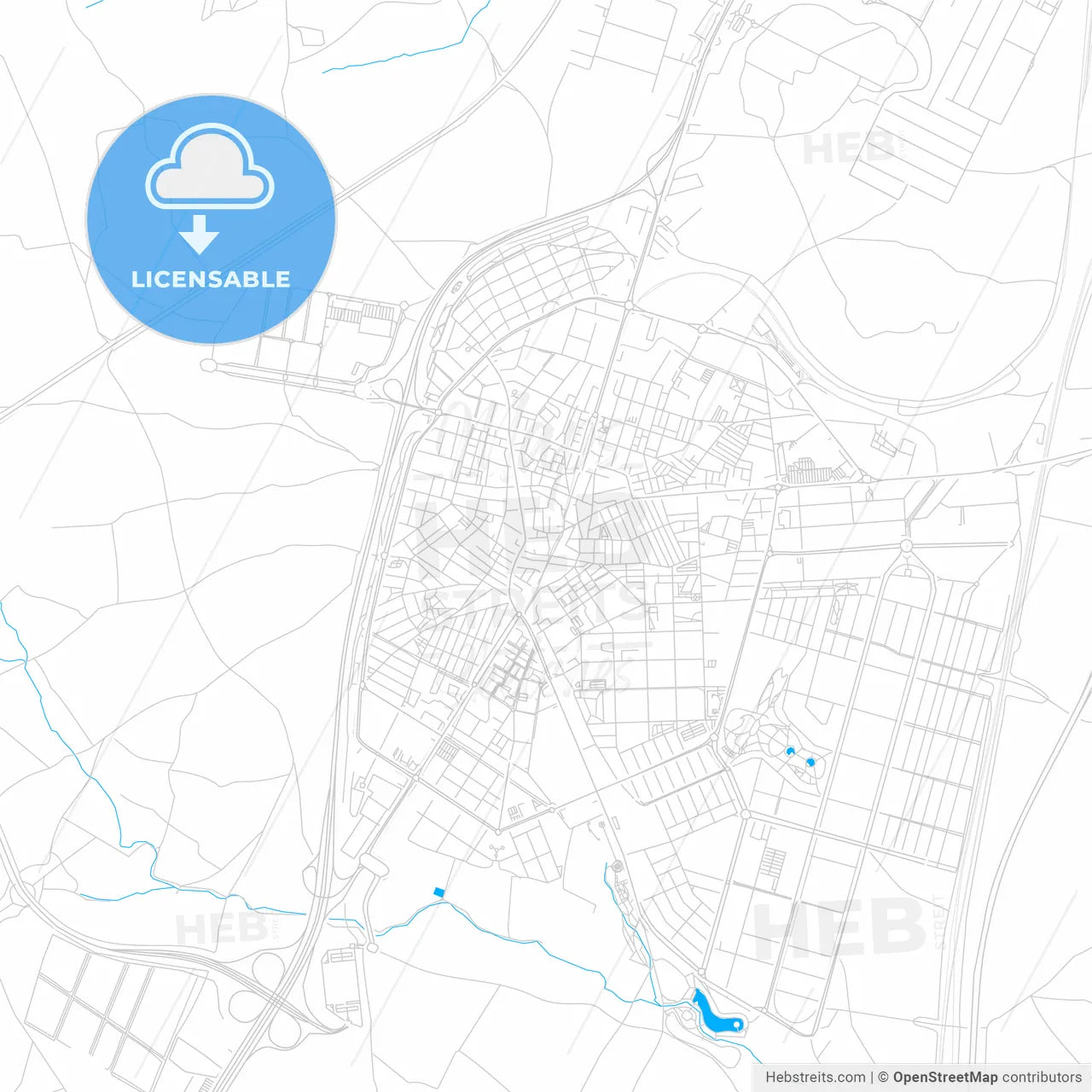 Parla, Spain bright two-toned vector map