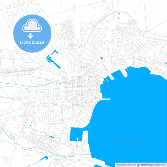 Kerch, Ukraine bright two-toned vector map