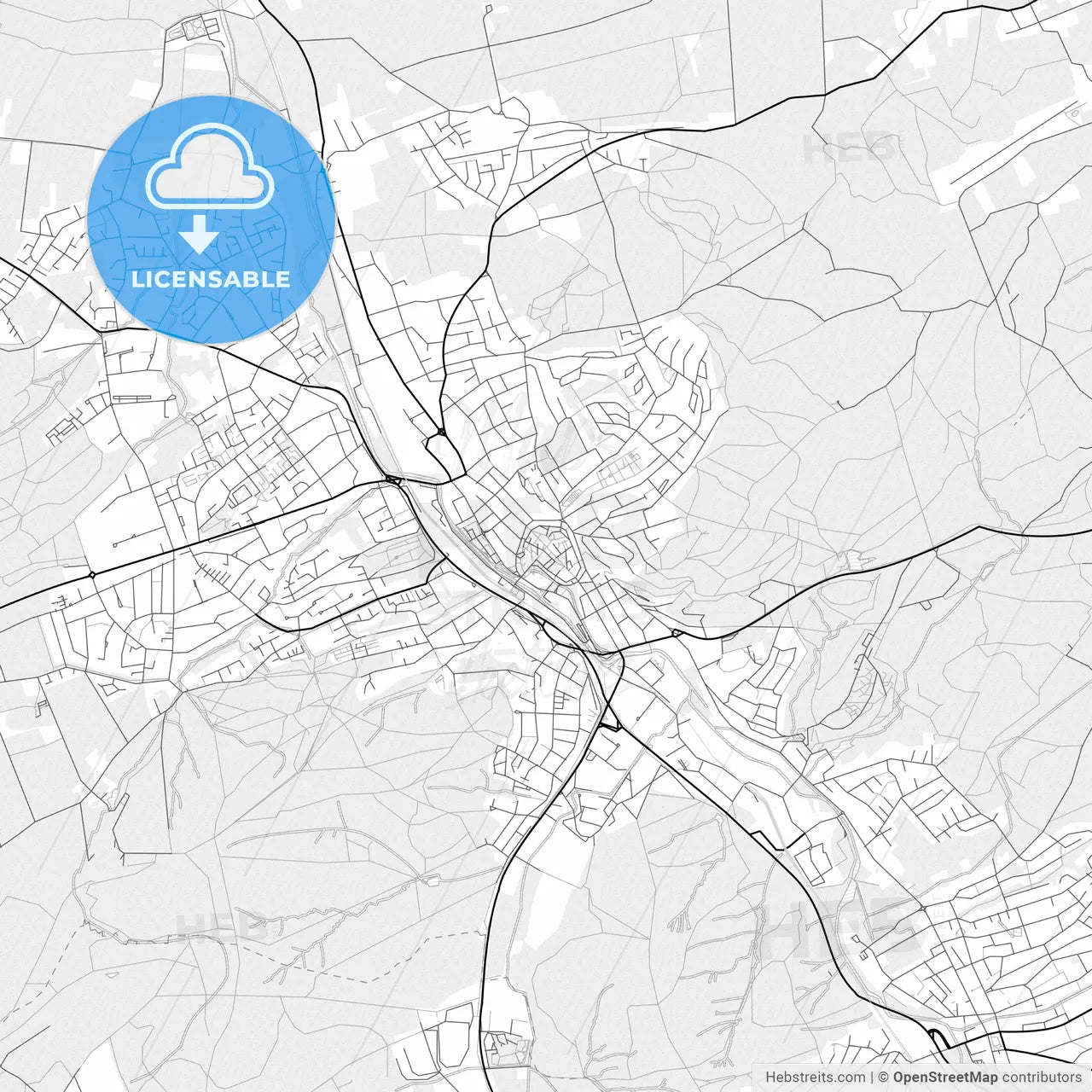 Vector PDF map of Menden (Sauerland), Germany