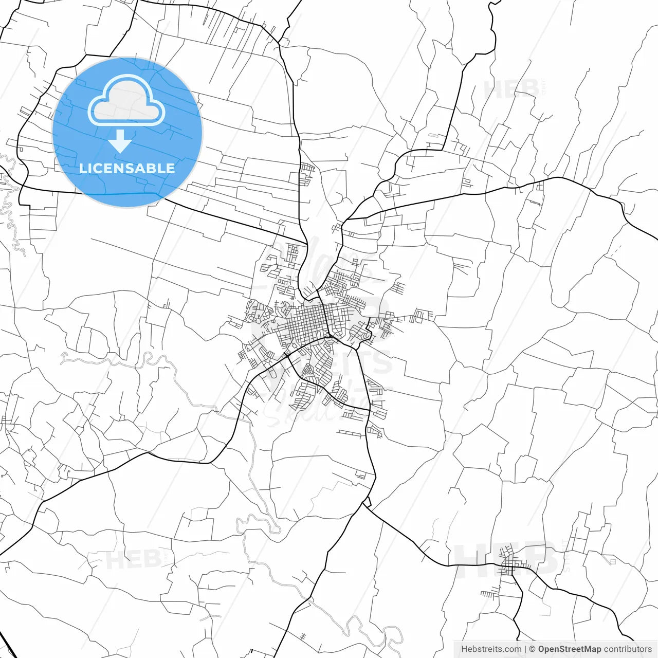 Vector PDF map of Moca, Dominican Republic