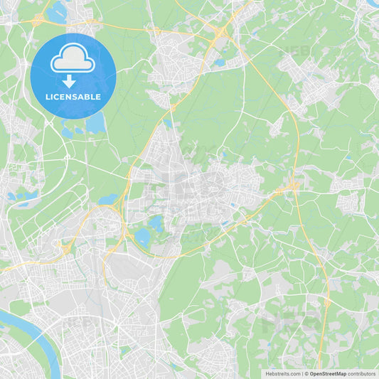 Ratingen, Germany printable street map