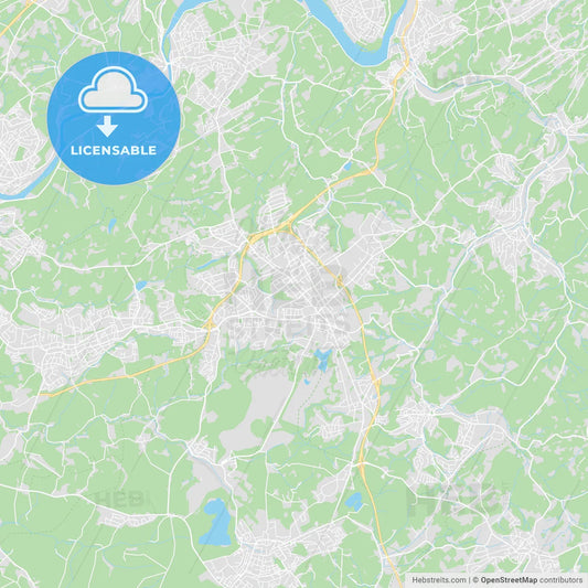 Velbert, Germany printable street map