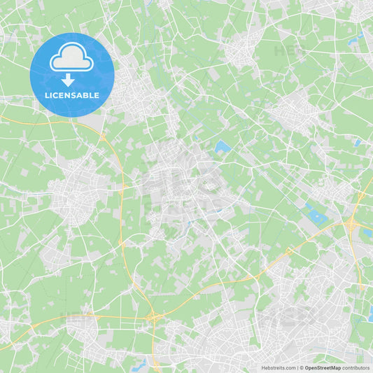 Viersen, Germany printable street map