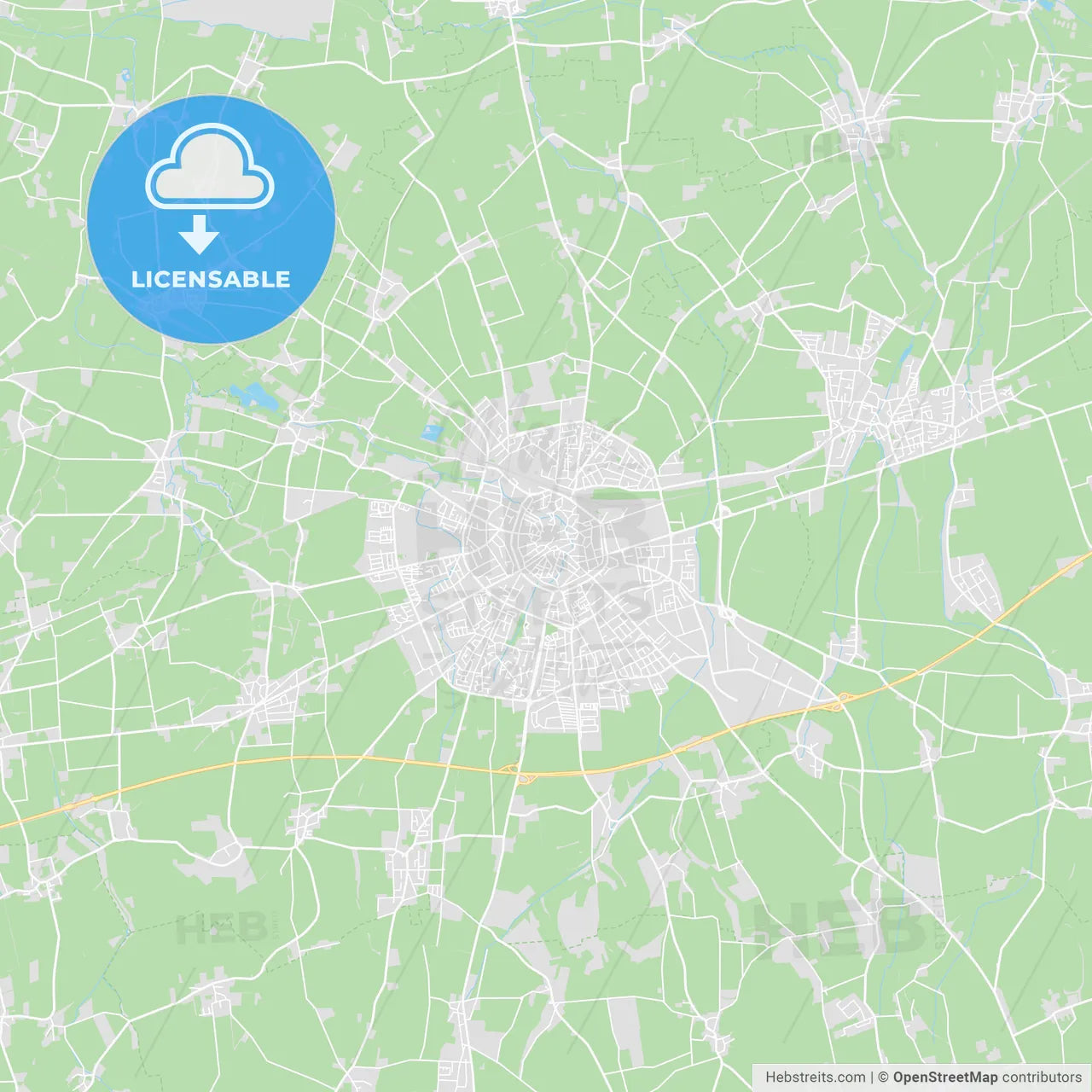 Soest, Germany printable street map