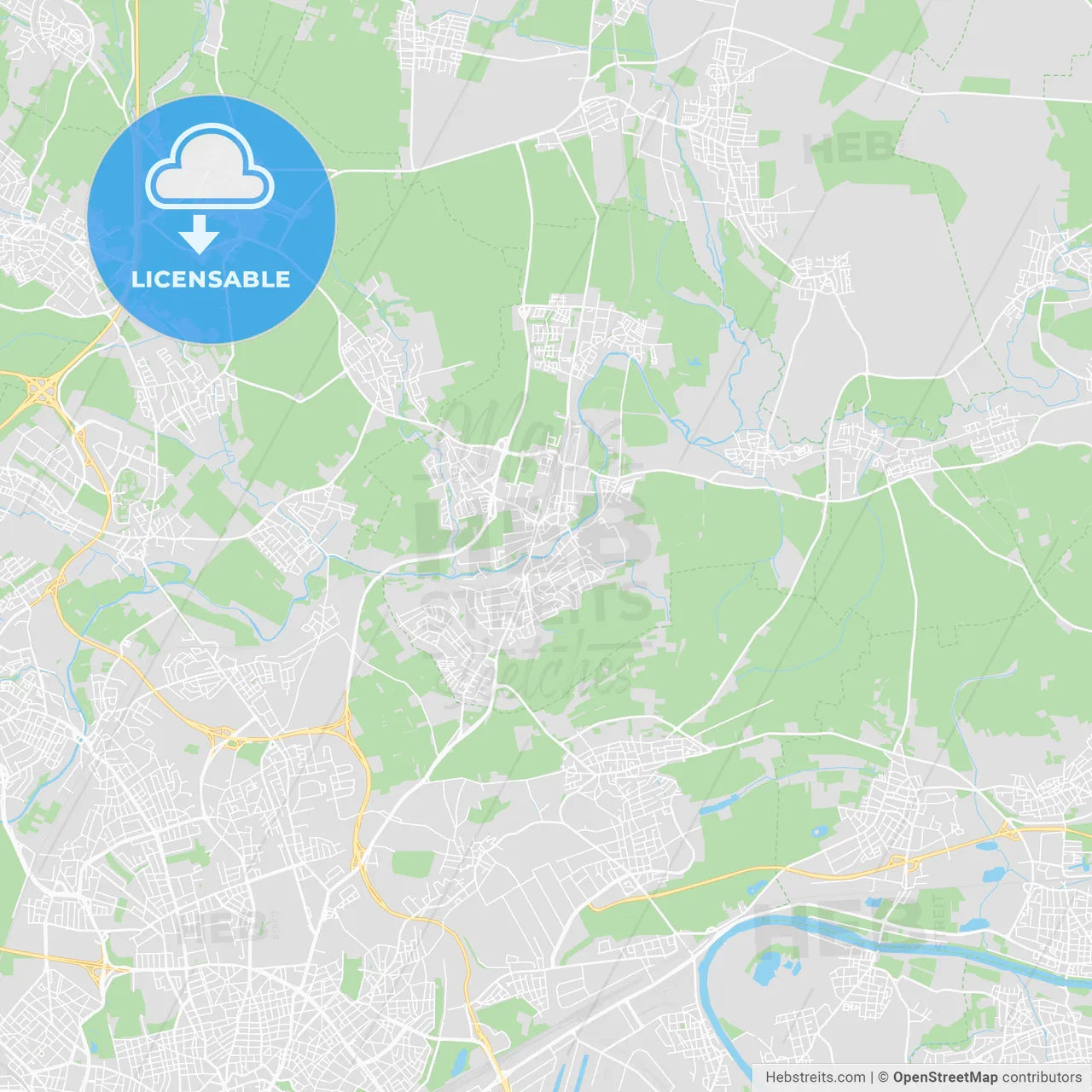 Bad Vilbel, Germany printable street map