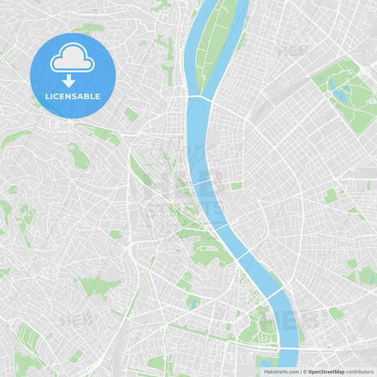 Printable map of Budapest, Hungary