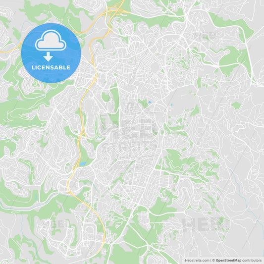 Printable map of Jerusalem, Israel