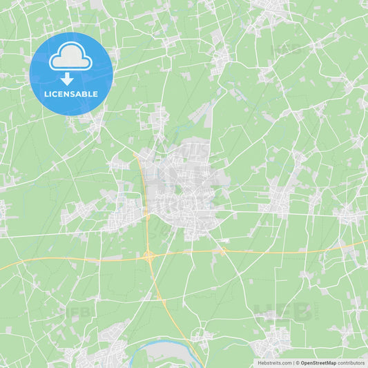 Werl, Germany printable street map