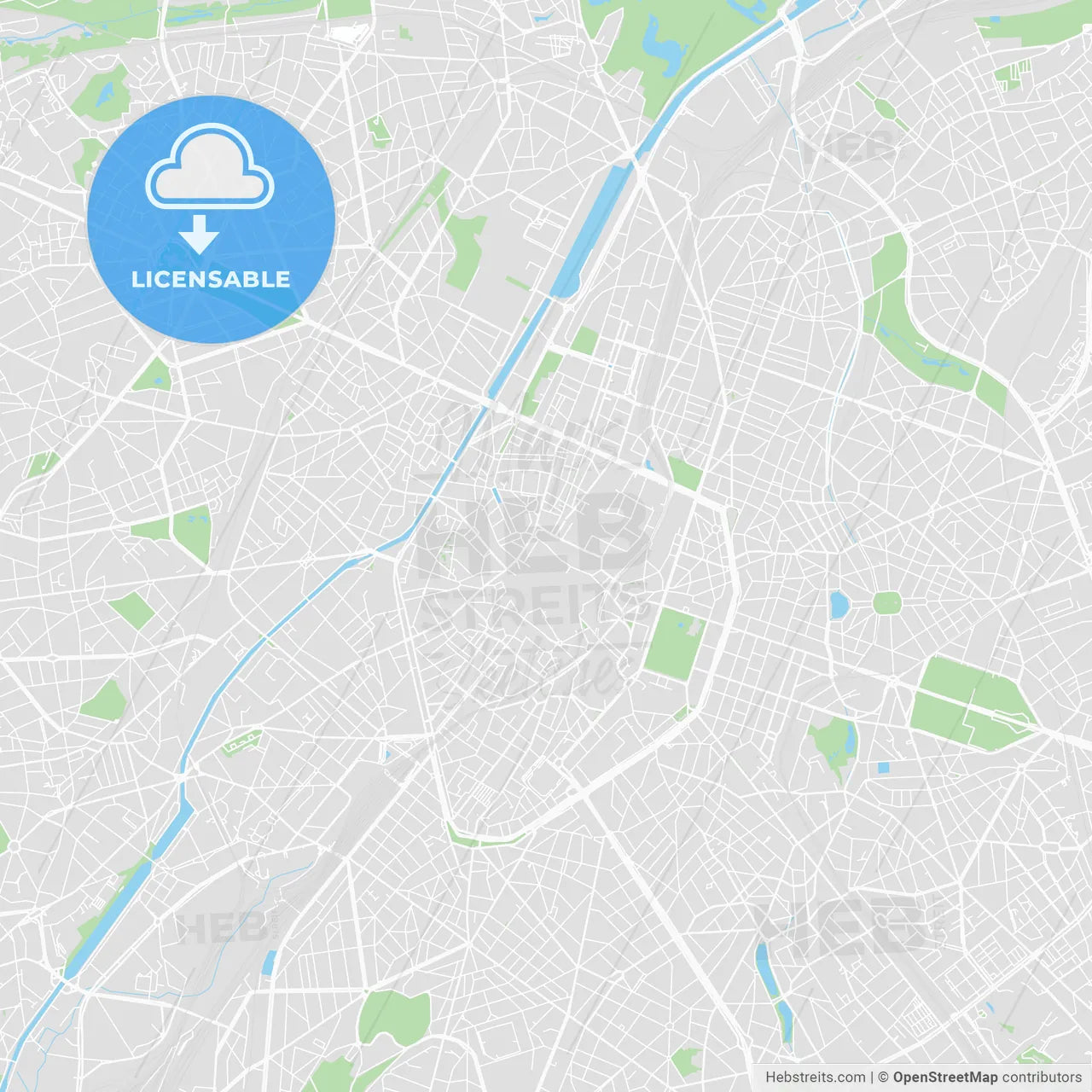 Printable map of Brussels, Belgium