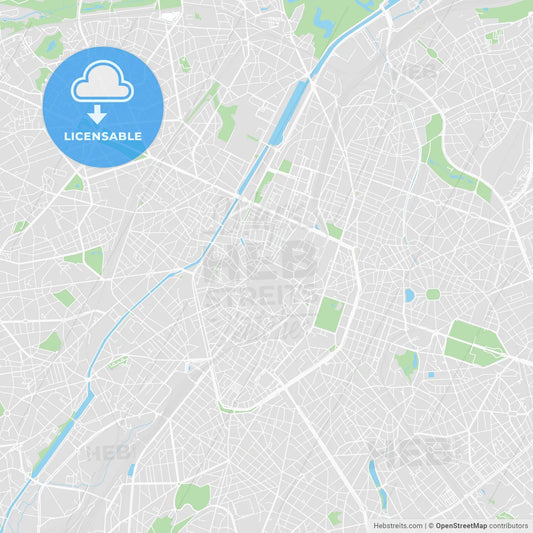 Printable map of Brussels, Belgium