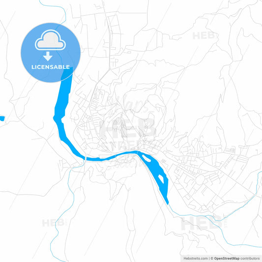 Berat, Albania bright two-toned vector map