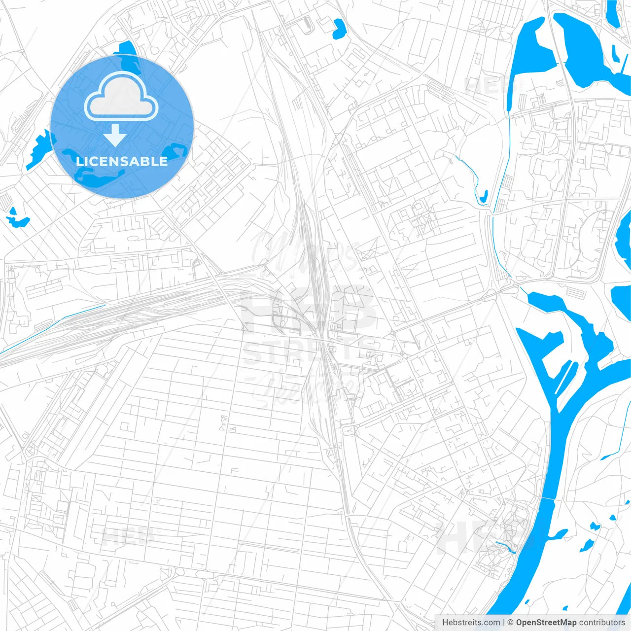 Gomel, Belarus bright two-toned vector map