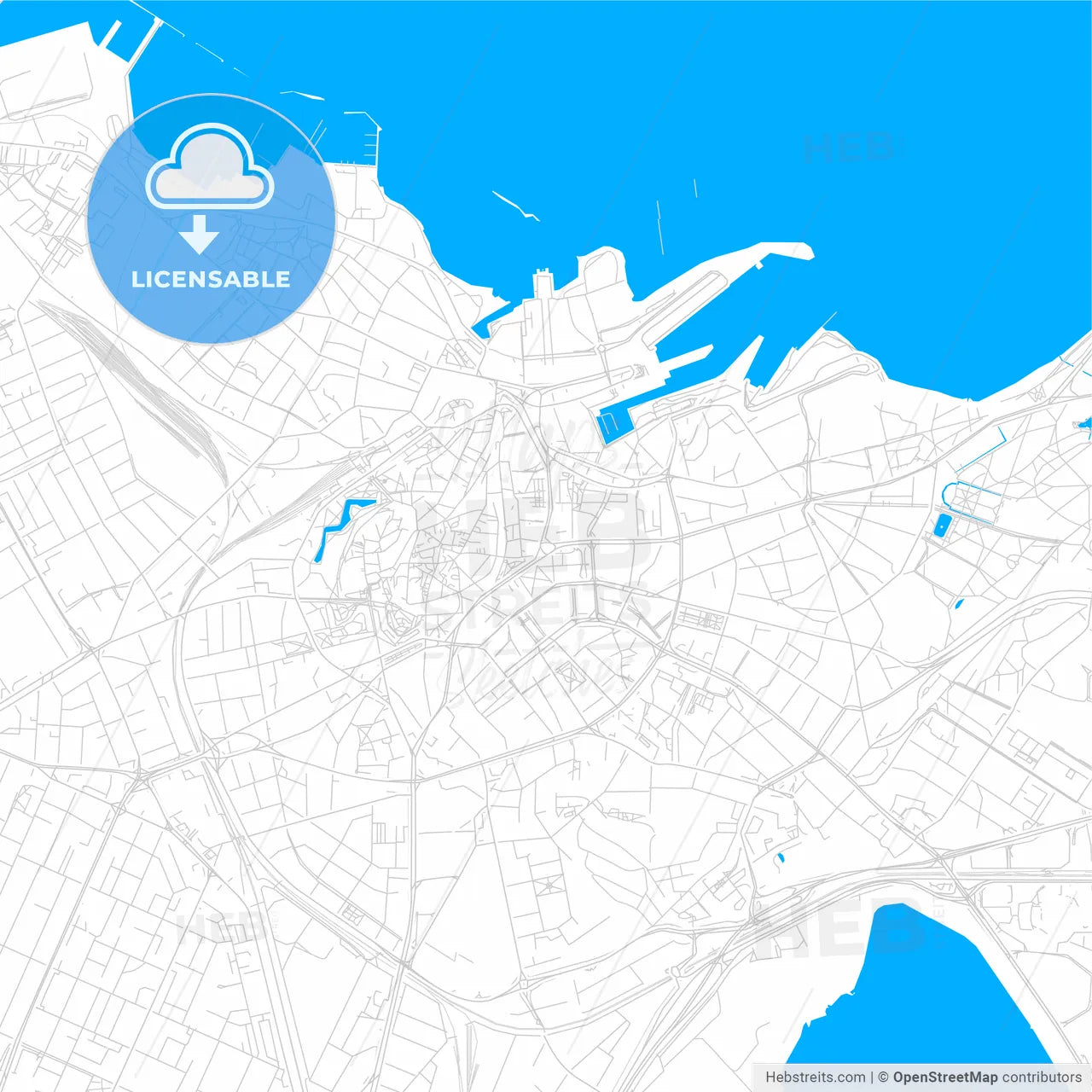 Tallinn, Estonia bright two-toned vector map