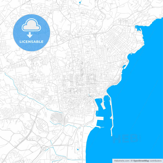 Catania, Italy bright two-toned vector map