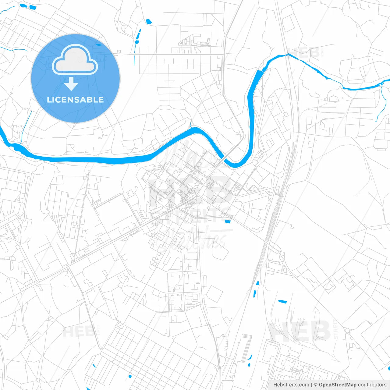 Podolsk, Russia bright two-toned vector map